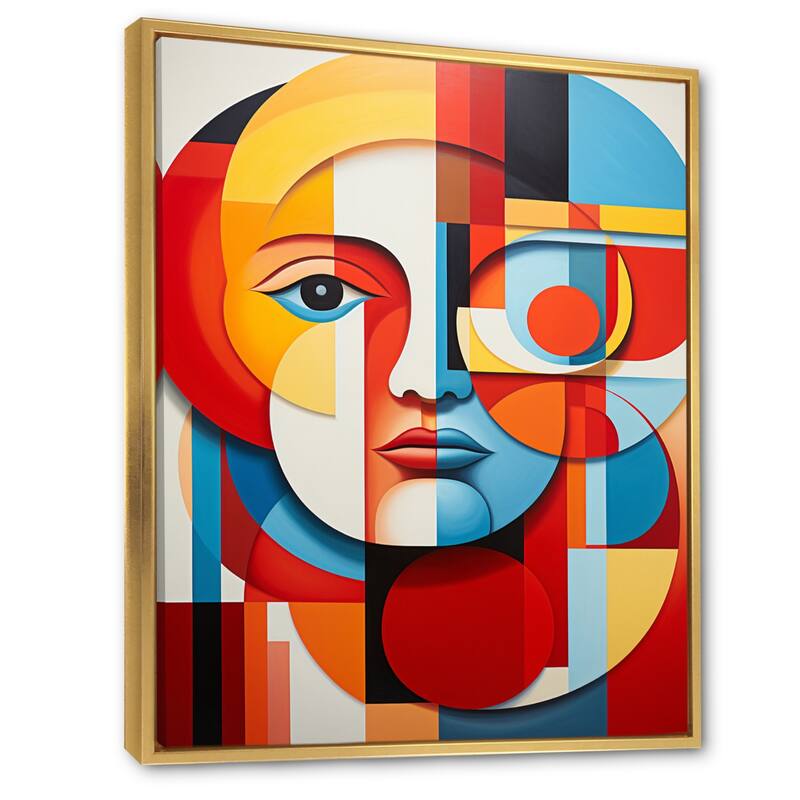 Designart "Geometric Abstraction Portrait" Abstract Spirals Framed